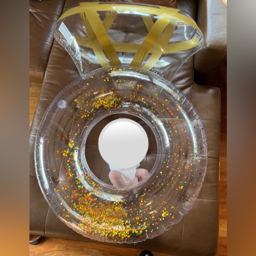 Clear Inflatable Pool Float with Gold Accents - Picture 2 of 5